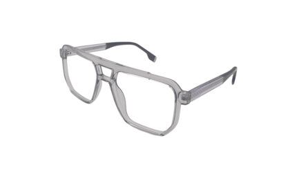 GOGGLESGURU TRANSLUCENT GRAY ACETATE SQUARE MEN EYEGLASSES 2