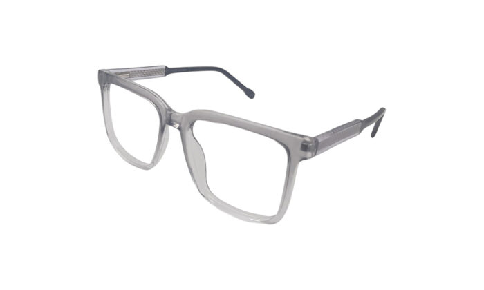 GOGGLESGURU TRANSLUCENT GRAY ACETATE SQUARE MEN EYEGLASSES 2