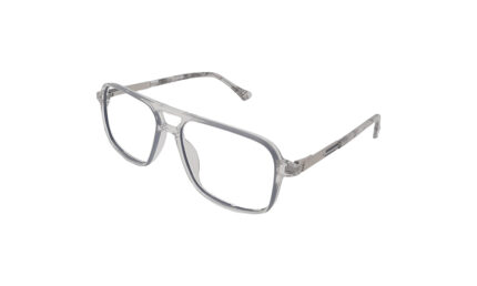 GOGGLESGURU TRANSLUCENT GRAY ACETATE SQUARE MEN EYEGLASSES 2