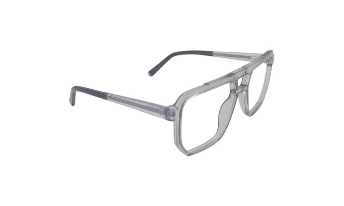 GOGGLESGURU TRANSLUCENT GRAY ACETATE SQUARE MEN EYEGLASSES 3