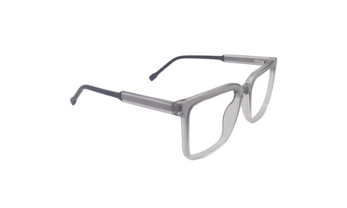 GOGGLESGURU TRANSLUCENT GRAY ACETATE SQUARE MEN EYEGLASSES 3