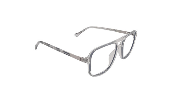 GOGGLESGURU TRANSLUCENT GRAY ACETATE SQUARE MEN EYEGLASSES 3