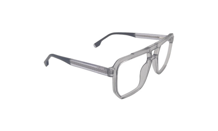 GOGGLESGURU TRANSLUCENT GRAY ACETATE SQUARE WOMEN EYEGLASSES 3