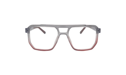 GOGGLESGURU TRANSLUCENT GRAY & RED ACETATE SQUARE MEN EYEGLASSES 1