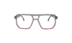 GOGGLESGURU TRANSLUCENT GRAY & RED ACETATE SQUARE MEN EYEGLASSES 1