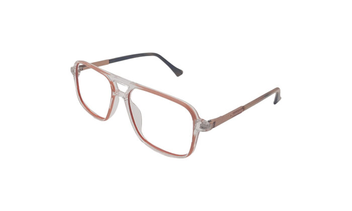 GOGGLESGURU TRANSLUCENT PINK ACETATE SQUARE MEN EYEGLASSES 2