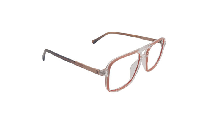 GOGGLESGURU TRANSLUCENT PINK ACETATE SQUARE MEN EYEGLASSES 3