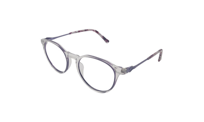 GOGGLESGURU TRANSLUCENT PURPLE ACETATE ROUND MEN EYEGLASSES 2