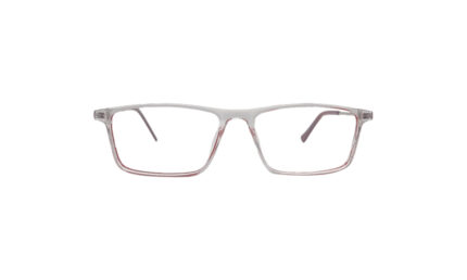 GOGGLESGURU TRANSLUCENT RED ACETATE RECTANGLE MEN EYEGLASSES 1