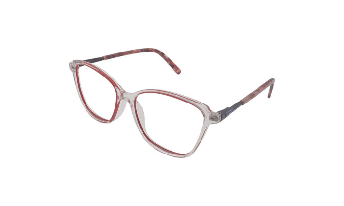 GOGGLESGURU TRANSLUCENT RED ACETATE SQUARE WOMEN EYEGLASSES 2