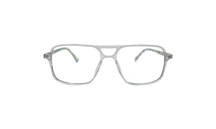 GOGGLESGURU TRANSLUCENT TURQUOISE ACETATE SQUARE MEN EYEGLASSES 1