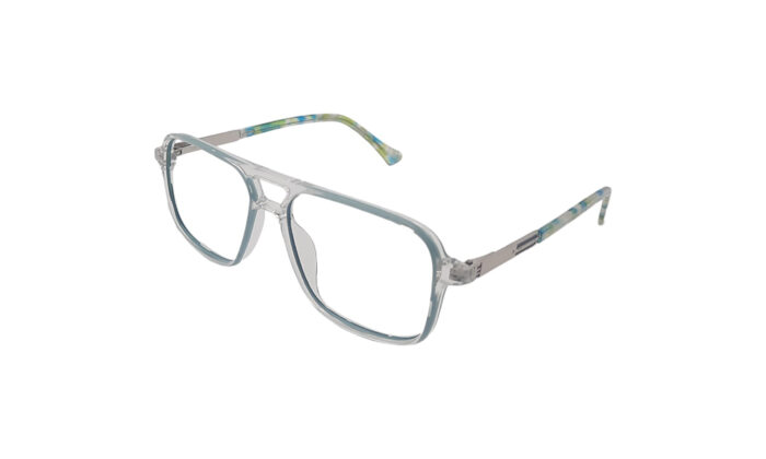 GOGGLESGURU TRANSLUCENT TURQUOISE ACETATE SQUARE WOMEN EYEGLASSES 2