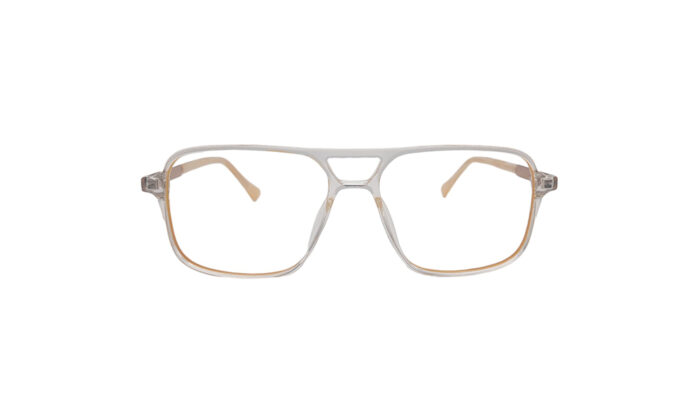 GOGGLESGURU TRANSLUCENT YELLOW ACETATE SQUARE MEN EYEGLASSES 1