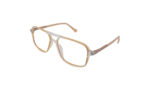 GOGGLESGURU TRANSLUCENT YELLOW ACETATE SQUARE MEN EYEGLASSES 2