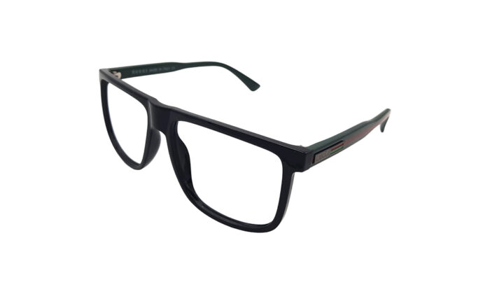 GUCCI BLACK ACETATE SQUARE MEN EYEGLASSES 2