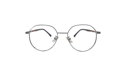 GUCCI BLACK SILVER METAL ROUND MEN EYEGLASSES 1