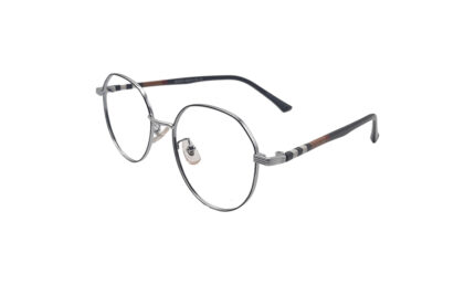 GUCCI BLACK SILVER METAL ROUND MEN EYEGLASSES 2