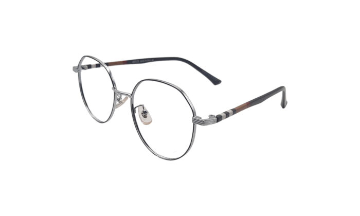 GUCCI BLACK SILVER METAL ROUND WOMEN EYEGLASSES 2