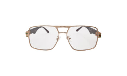 GUCCI GOLDEN METAL GEOMETRIC MEN EYEGLASSES 1