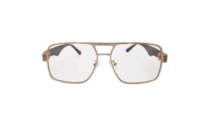 GUCCI GOLDEN METAL GEOMETRIC MEN EYEGLASSES 1