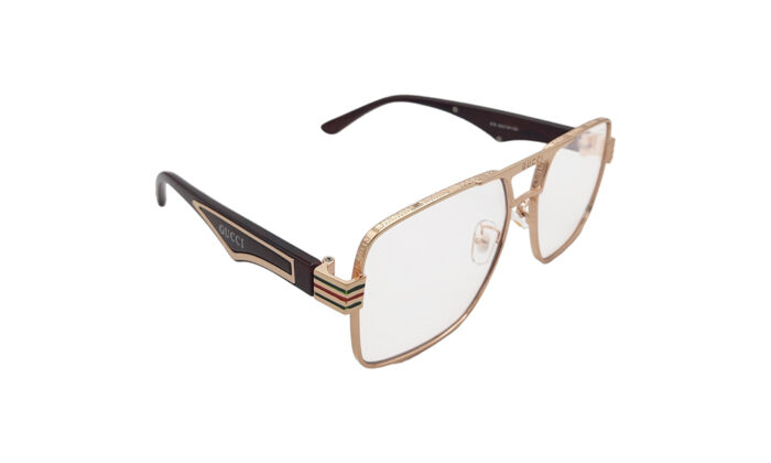 GUCCI GOLDEN METAL GEOMETRIC MEN EYEGLASSES 3