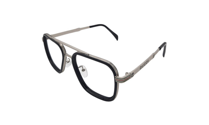 GUCCI SILVER METAL SQUARE WOMEN EYEGLASSES 2