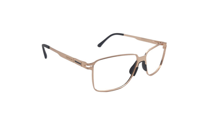 PORSCHE GOLDEN METAL RECTANGLE MEN EYEGLASSES 3