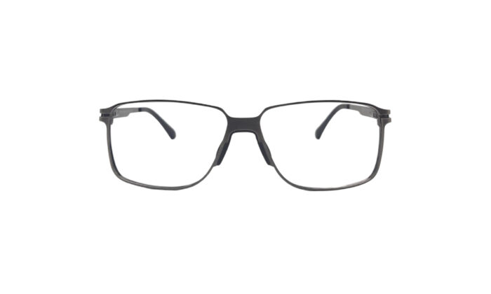 PORSCHE GRAY METAL RECTANGLE MEN EYEGLASSES 1