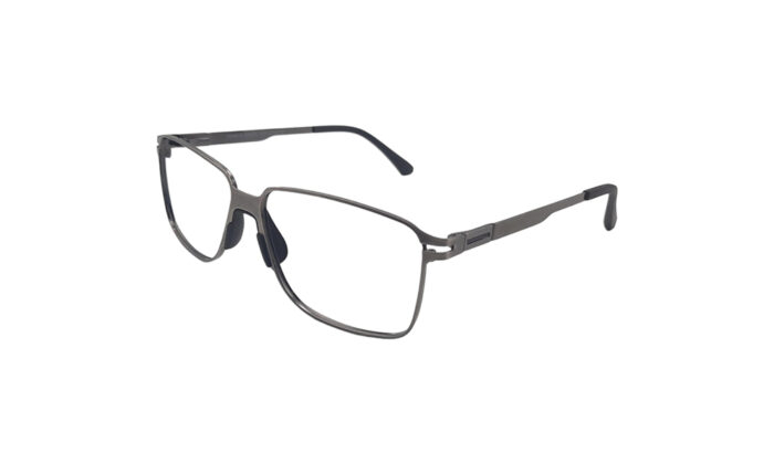 PORSCHE GRAY METAL RECTANGLE MEN EYEGLASSES 2