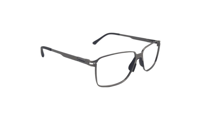 PORSCHE GRAY METAL RECTANGLE MEN EYEGLASSES 3