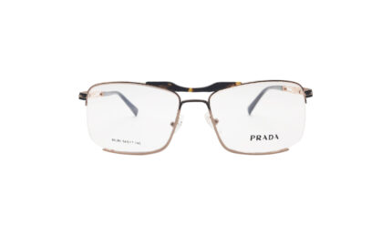 PRADA GOLDEN METAL RECTANGLE MEN EYEGLASSES 1