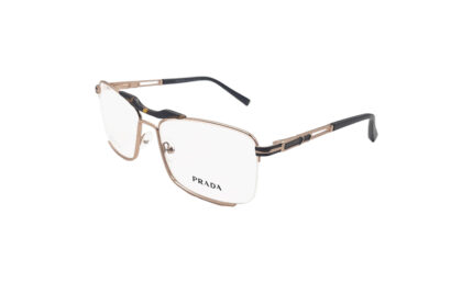 PRADA GOLDEN METAL RECTANGLE MEN EYEGLASSES 2