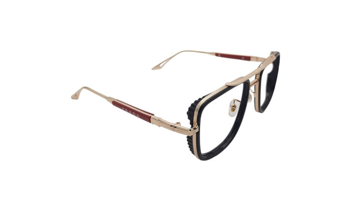 PRADA GOLDEN METAL SQUARE WOMEN EYEGLASSES 3