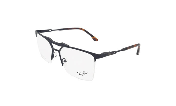 RAYBAN BLACK METAL RECTANGLE MEN EYEGLASSES 2