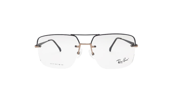 RAYBAN BROWN METAL SQUARE WOMEN EYEGLASSES 1