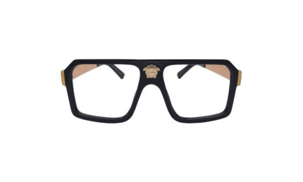 VERSACE BLACK ACETATE SQUARE MEN EYEGLASSES 1