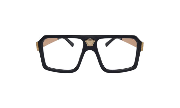 VERSACE BLACK ACETATE SQUARE MEN EYEGLASSES 1