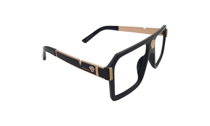 VERSACE BLACK ACETATE SQUARE MEN EYEGLASSES 3