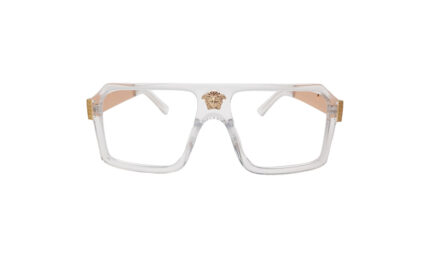 VERSACE TRANSLUCENT ACETATE SQUARE MEN EYEGLASSES 1