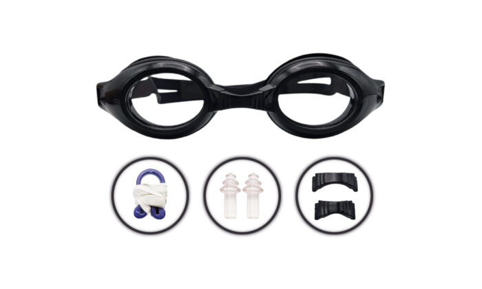 GOGGLES GURU BLACK ACETATE OVAL SWIMMING GOGGLES 1