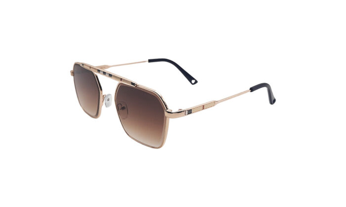 BURBERRY GOLDEN METAL HEXAGONAL WOMEN SUNGLASSES 1