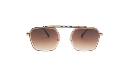 BURBERRY GOLDEN METAL HEXAGONAL WOMEN SUNGLASSES 2