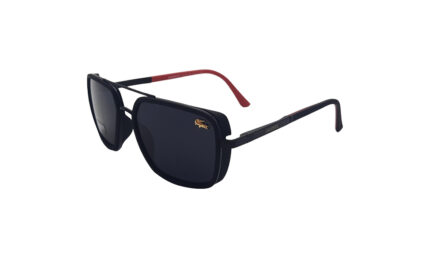 LACOSTE BLACK METAL SQUARE MEN SUNGLASSES 1