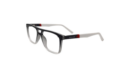 POLICE TRANSCLUCENT BLACK ACETATE SQUARE MEN EYEGLASSES 1