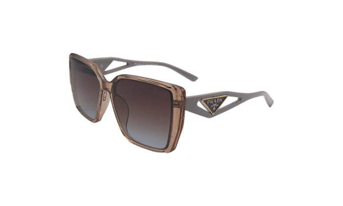 PRADA TRANSLUCENT BROWN ACETATE SQUARE WOMEN SUNGLASSES 1