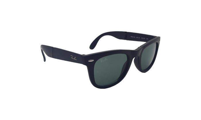 RAYBAN FOLDING MATTE BLACK ACETATE WAYFARER MEN SUNGLASSES 5