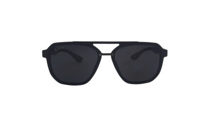 RAYBAN MATTE BLACK ACETATE GEOMETRIC MEN SUNGLASSES 2