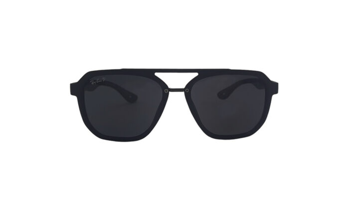 RAYBAN MATTE BLACK ACETATE GEOMETRIC MEN SUNGLASSES 2