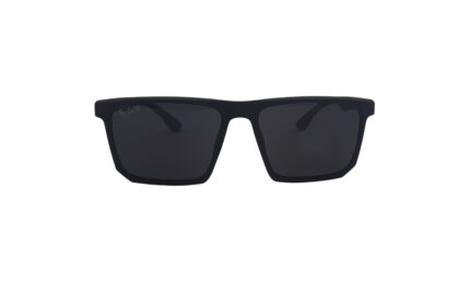 RAYBAN MATTE BLACK ACETATE RECTANGLE MEN SUNGLASSES 2