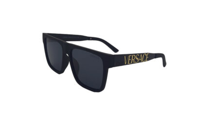 VERSACE MATTE BLACK ACETATE SQUARE WOMEN SUNGLASSES 1